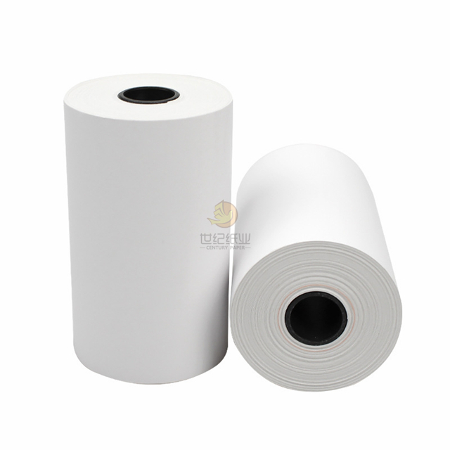 Papier thermique sans bpa de 80 mm x 50 mm pour guichet automatique