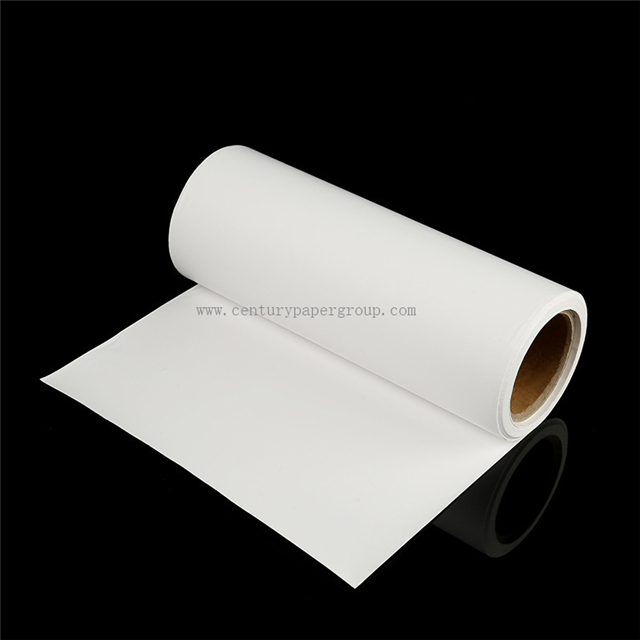 Papier autocollant auto-adhésif de taille personnalisée avec revêtement supérieur Étiquette semi-brillante Étiquette thermique directe Jumbo Roll